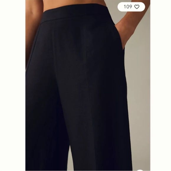 ANTHROPOLOGIE Black High Rise Wide Leg Flare Pants size 4 - Picture 9 of 10